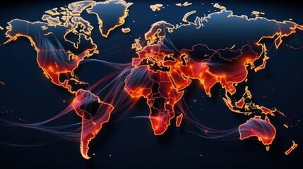 Global Network Connections: A Visual Representation of Worldwide Interconnectivity