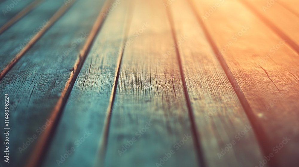 Poster rustic wooden planks with soft lighting creating a warm atmosphere in the background