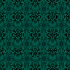 Fototapeta premium Emerald Floral Pattern: This abstract floral pattern features a seamless repeat of emerald green flowers with a subtle gradient effect.