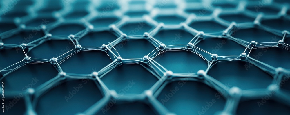 Poster abstract technology background with a hexagonal pattern and connection lines for digital data, innov