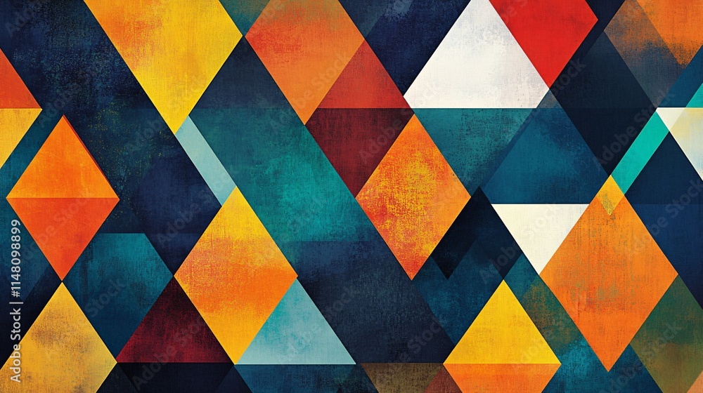 Aufkleber vibrant geometric shapes in bold colors creating dynamic abstract background