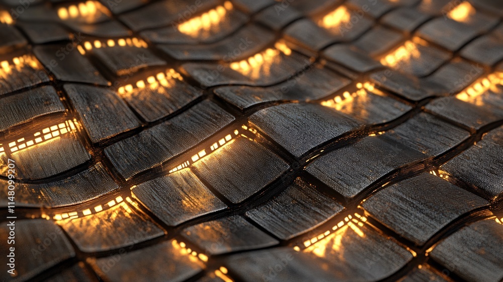 Poster abstract texture background with glowing golden lights and dynamic wave patterns