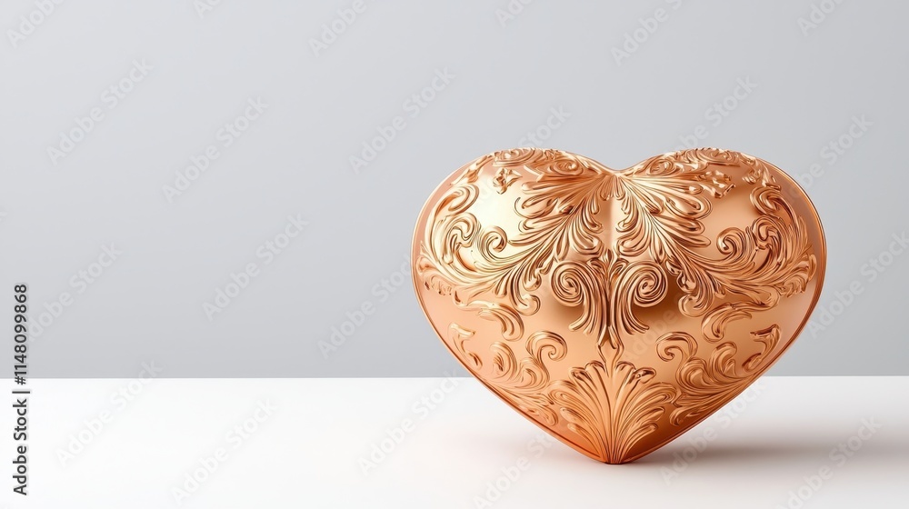 Aufkleber elegant decorative heart shaped object with ornate design on a simple background