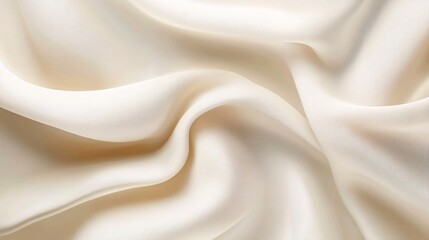 Obraz premium Soft Cream Fabric Texture with Elegant Flowing Waves for Background Design