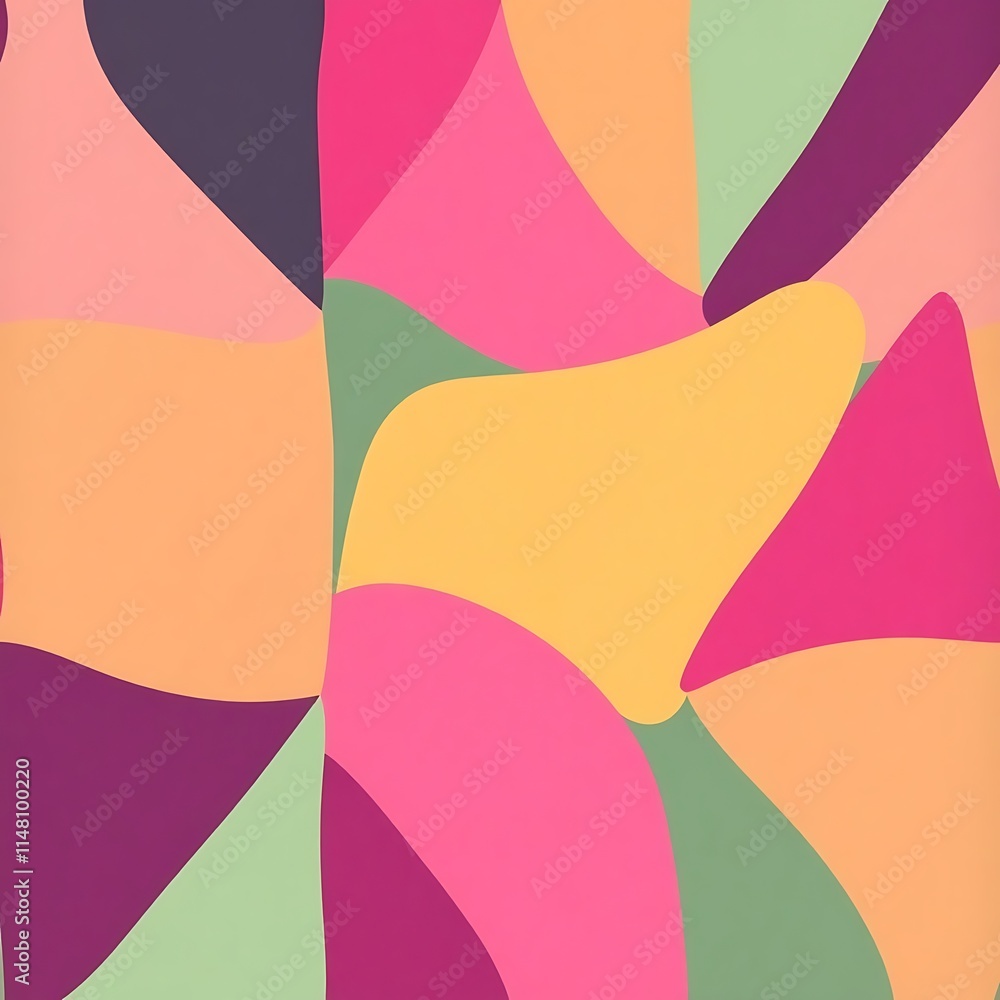 Aufkleber vibrant abstract shapes: a joyful explosion of color and organic forms. this dynamic artwork is perf