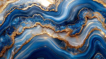 Abstract blue and gold marble texture. (1)