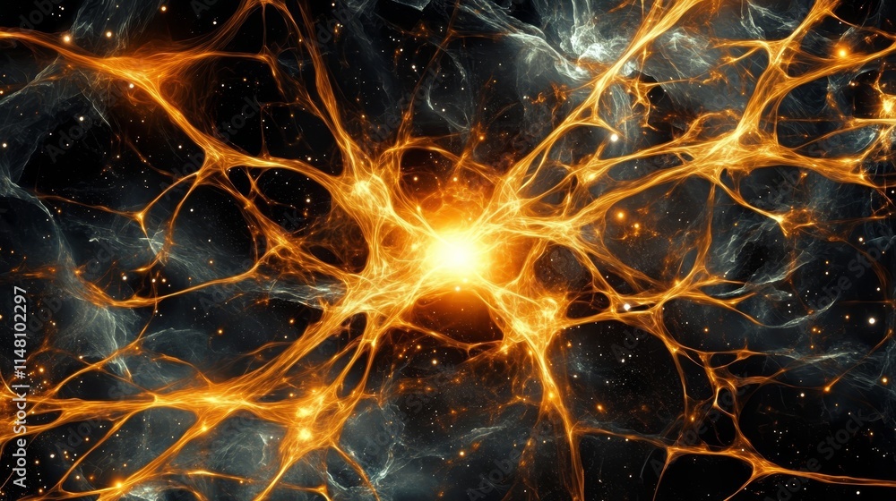 Poster cosmic neural network abstract energy background
