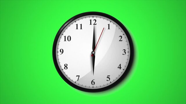 Wall Clock with First 30 seconds of 6 o'clock