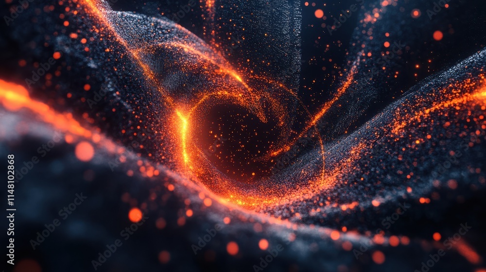 Poster high tech futuristic technology abstract technology particle mesh style background