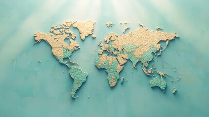 Vintage World Map  Global Exploration  Travel  Geography