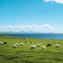 Obraz premium sheep in the field