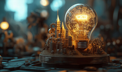 Innovative stem education event showcasing science and technology integration urban environment conceptual viewpoint for future learning