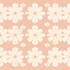 Peach Floral Seamless Pattern: A delicate and romantic pattern featuring white flowers on a soft peach background. Perfect for adding a touch of elegance and femininity to any design project.  