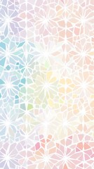 A colorful pattern of flowers with white background. The flowers are in different colors and sizes