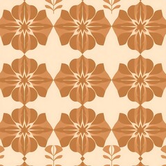 Fototapeta premium Bohemian Floral Pattern: A seamless, repeating pattern of stylized flower motifs in earthy tones, perfect for adding a touch of vintage charm and bohemian flair to your designs.