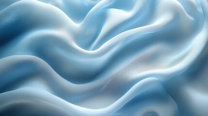 Obraz premium Abstract light blue silk fabric waves.