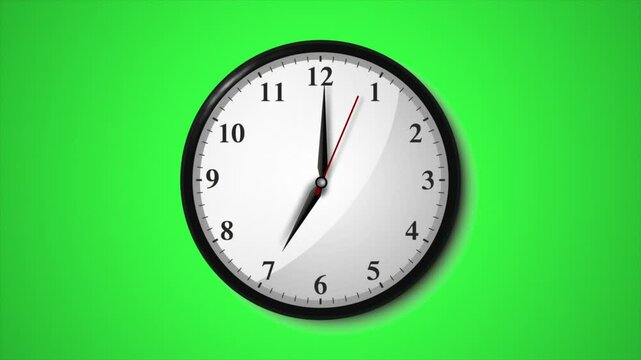 Wall Clock with First 30 seconds of 7 o'clock