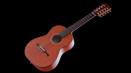 Obraz premium Classical Guitar Close Up Cinematic Lighting Musical Instrument Wood Texture High Re
