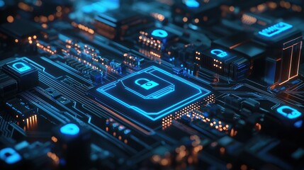Fototapeta premium Cybersecurity: Digital Fortress, Data Protection, Network Security, 