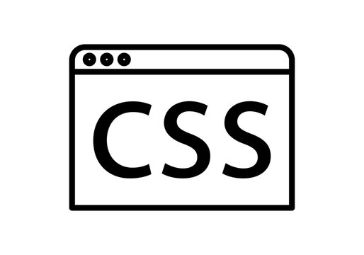 Icono negro de c&oacute;digo css en ventana