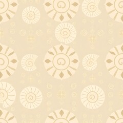 Sea Shell Pattern: A delicate and intricate pattern of seashells in warm, creamy tones. The seamless design features elegant, swirling patterns that evoke a sense of tranquility and coastal charm.