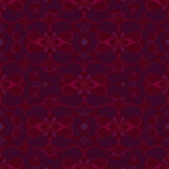 Burgundy Damask Seamless Pattern 