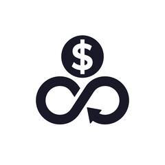 circular economy icon with dollar