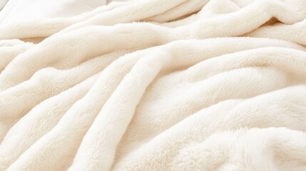 Luxurious Cream-Colored Plush Blanket Texture