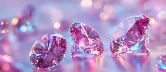 Round Diamonds group placed on glossy background