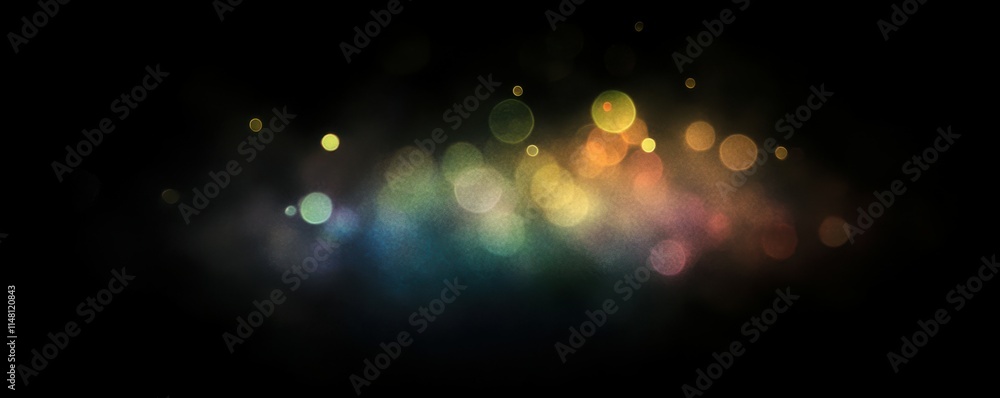 Poster the background has a soft blurred texture with rainbow-colored light leaks against a black backgroun