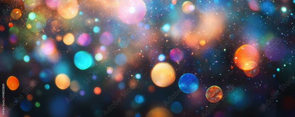 Poster the background has a soft blurred texture with rainbow-colored light leaks against a black backgroun
