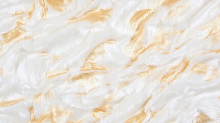 Fototapeta premium Luxurious White and Gold Faux Fur Fabric Texture