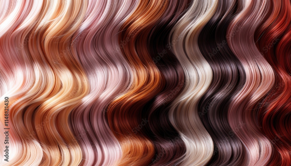 Aufkleber vibrant and silky hair strands in an array of shades flowing elegantly to showcase color diversity a