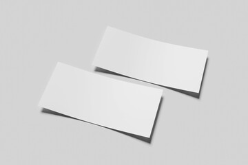 Blank gift voucher for mockup - 3D rendering 