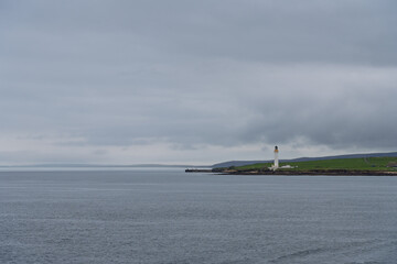 Hoy Sound High Lighthouse on Graemsay Island seen from the sea