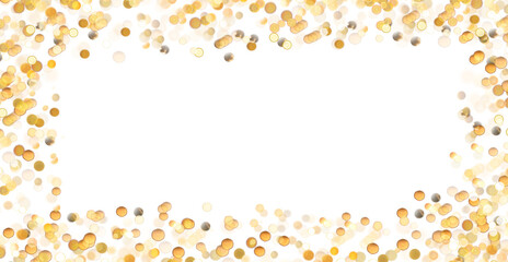 Golden glitter bokeh lighting texture Blurred abstract cutout for birthday, anniversary, wedding, new year eve or Christmas. PNG image
