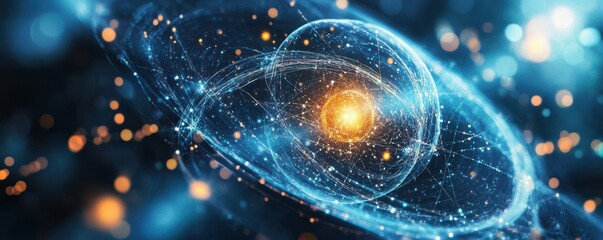 Fototapeta premium The concept of quantum entanglement in 3D space is fundamental to quantum mechanics.