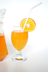 Fresh Orange Juice Displayed in Glassware. Perfect Stock Photo