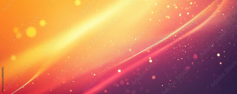 Aufkleber an abstract retro gradient background with orange, yellow, and red colors with blurry and grainy tex