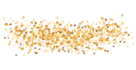 Golden glitter bokeh lighting texture Blurred abstract cutout for birthday, anniversary, wedding, new year eve or Christmas. PNG image