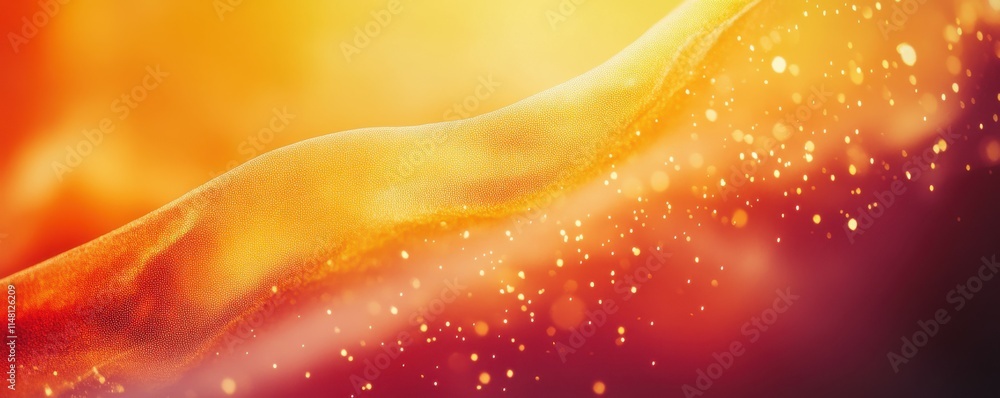 Aufkleber an abstract retro gradient background with orange, yellow, and red colors with blurry and grainy tex