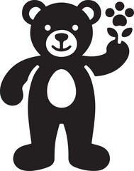 Obraz premium valentine teddy vector, Teddy bear logo illustration, Teddy bear silhouette vector black and white
