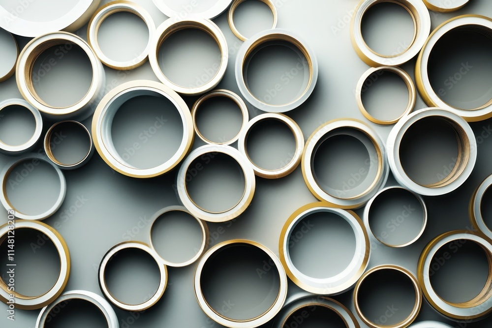 Poster intricate arrangement of circular designs in a modern abstract composition