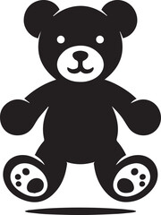 Obraz premium valentine teddy vector, Teddy bear logo illustration, Teddy bear silhouette vector black and white