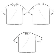 Boxy shirt short sleeve mockup template clothing vector design