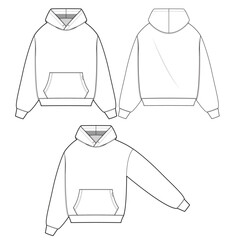 Hoodie sweater jacket mockup template clothing vector design