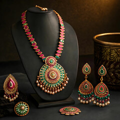 ethnic jewelry in low light