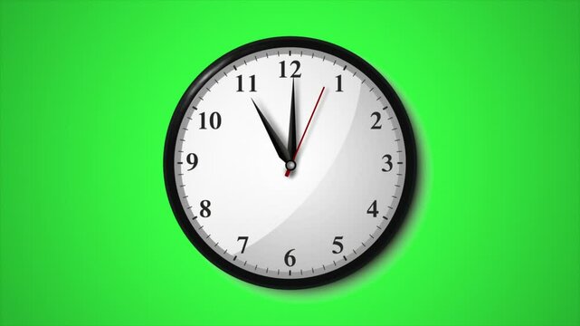 Wall Clock with First 30 seconds of 11 o'clock