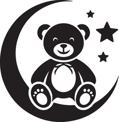 Obraz premium valentine teddy vector, Teddy bear logo illustration, Teddy bear silhouette vector black and white