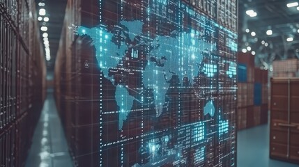 Realtime inventory tracking dashboard showing stock movements, close up, logistics theme, vibrant, overlay, computer screen backdrop